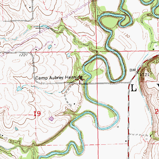 Topographic Map of Camp Aubrey Henning, KS