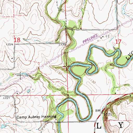 Topographic Map of Schuler Branch, KS