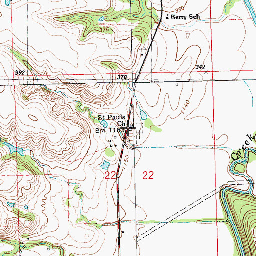 Topographic Map of Saint Paul Lutheran Church, KS