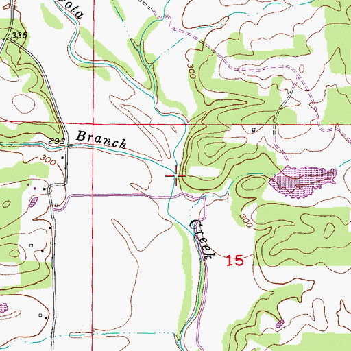 Topographic Map of Chalk Branch, AR