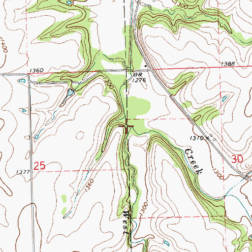 Topographic Map of West Branch Davis Creek, KS