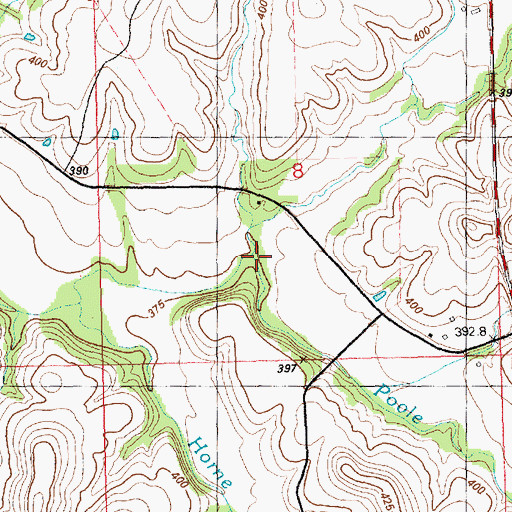 Topographic Map of Poole Branch, KS