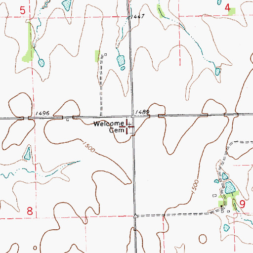 Topographic Map of Welcome Cemetery, KS