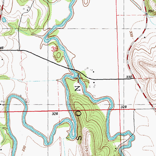Topographic Map of Humboldt Creek, KS