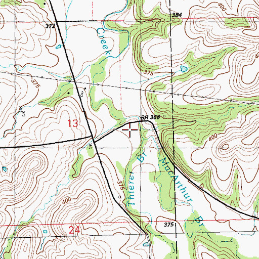 Topographic Map of Thierer Branch, KS