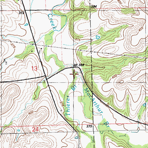 Topographic Map of MacArthur Branch, KS