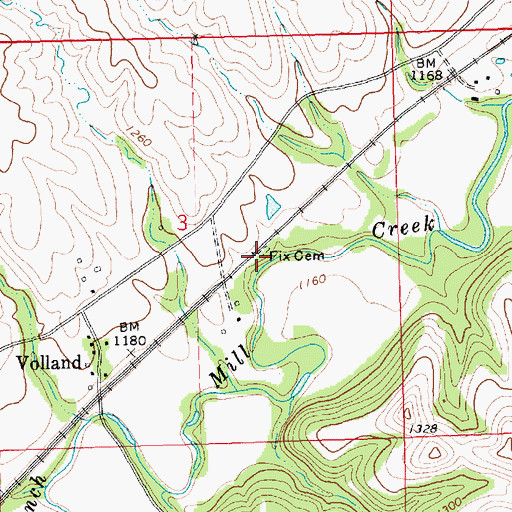 Topographic Map of Fix Cemetery, KS