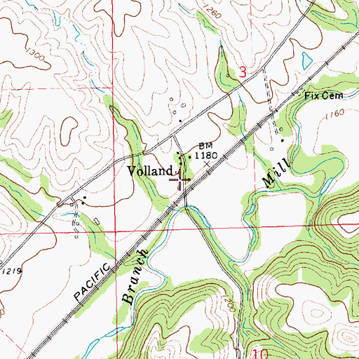 Topographic Map of Volland, KS