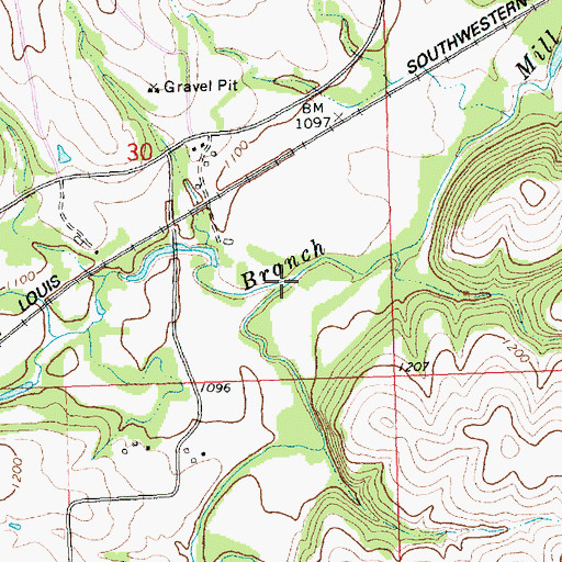 Topographic Map of Illinois Creek, KS
