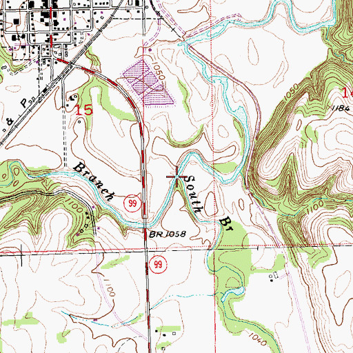 Topographic Map of West Branch Mill Creek, KS