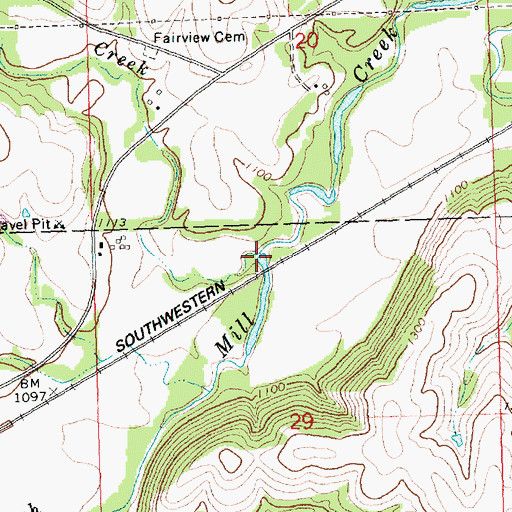 Topographic Map of Loire Creek, KS