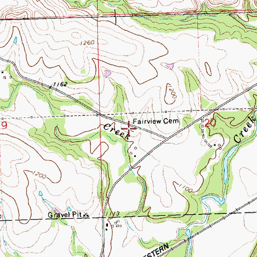 Topographic Map of Fairview Cemetery, KS