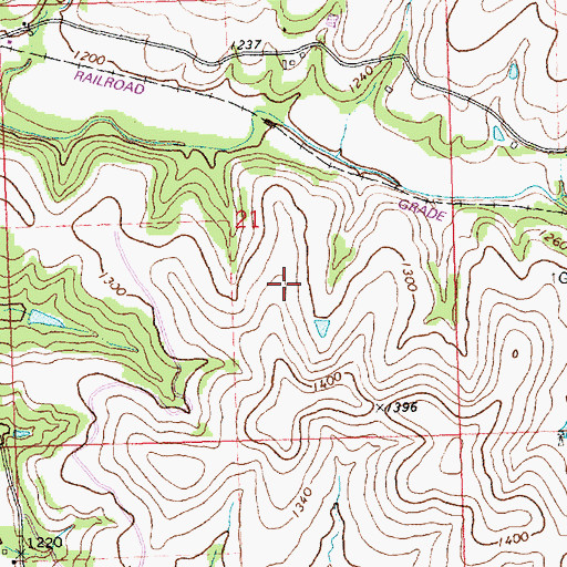 Topographic Map of Township of Mill Creek, KS