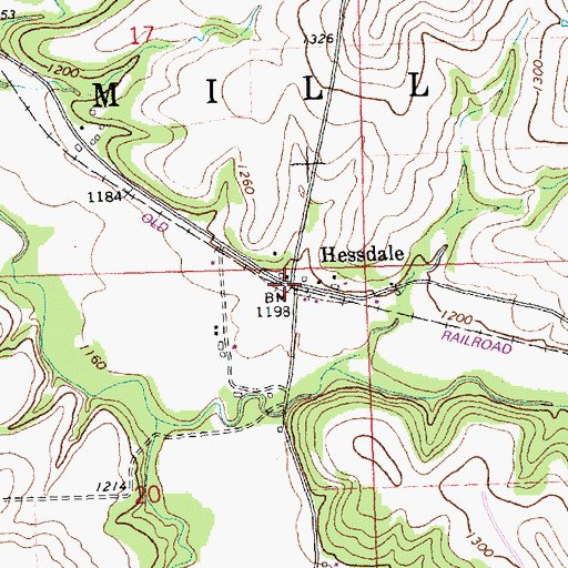 Topographic Map of Hessdale, KS