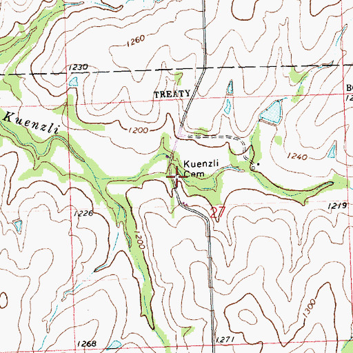 Topographic Map of Kuenzli Cemetery, KS