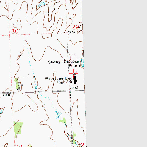 Topographic Map of Mission Valley High School, KS