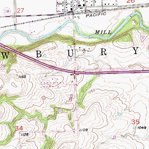 Topographic Map of Township of Newbury, KS