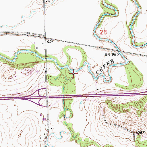 Topographic Map of Snokomo Creek, KS