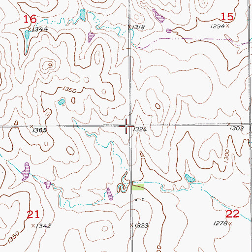 Topographic Map of Township of Ohio, KS