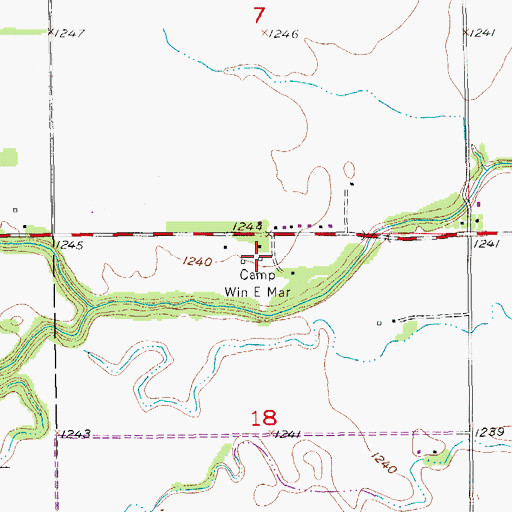 Topographic Map of Camp Win E Mar, KS