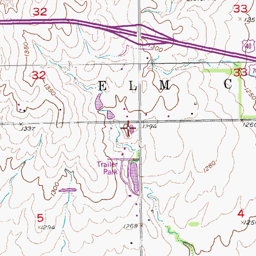 Topographic Map of Ell - Saline Elementary School, KS