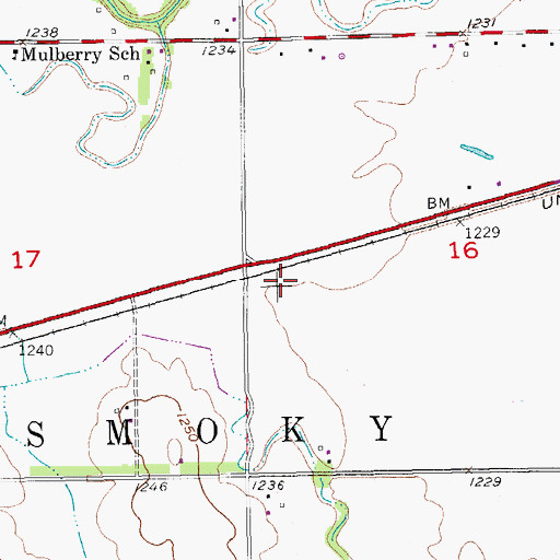 Topographic Map of Township of Smoky Hill, KS
