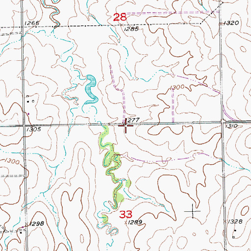 Topographic Map of Stone School, KS