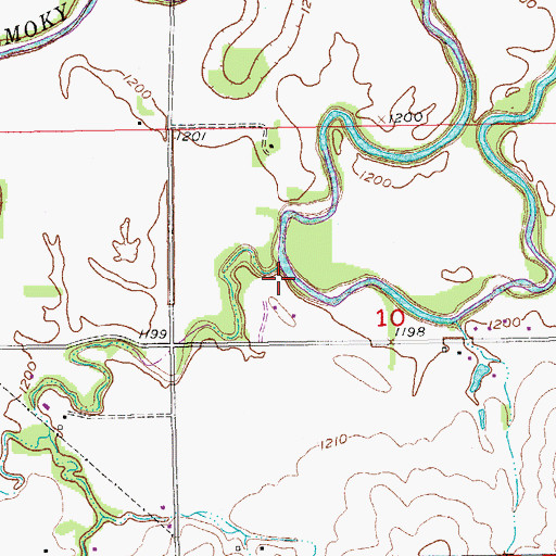 Topographic Map of East Dry Creek, KS
