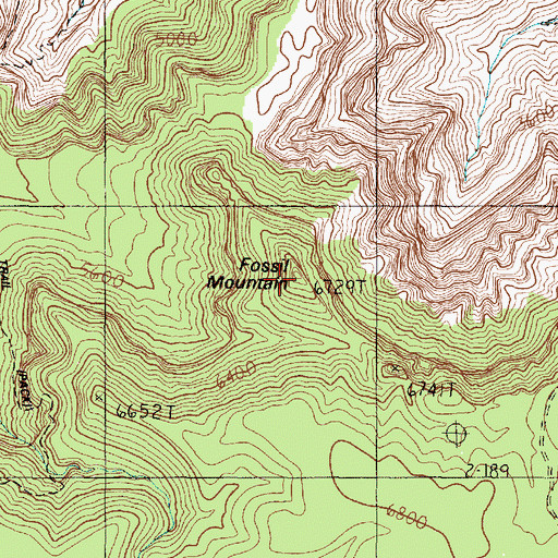Topographic Map of Fossil Mountain, AZ