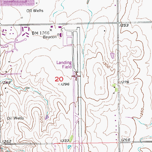 Topographic Map of Salina Airport (historical), KS