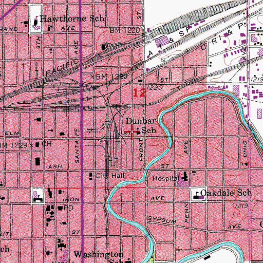 Topographic Map of Dunbar School (historical), KS
