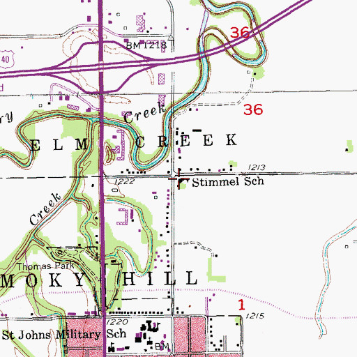 Topographic Map of Stimmel School, KS