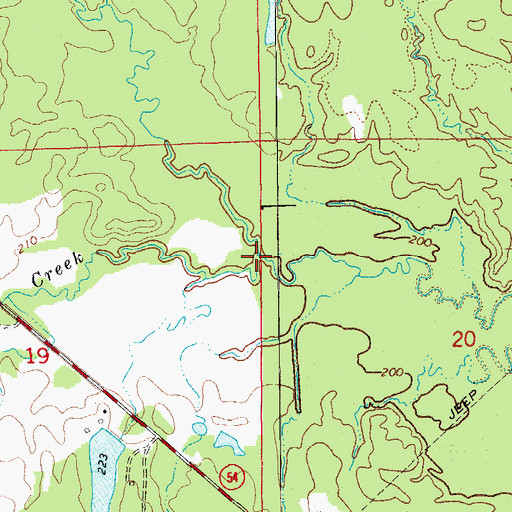 Topographic Map of Chance Creek, AR