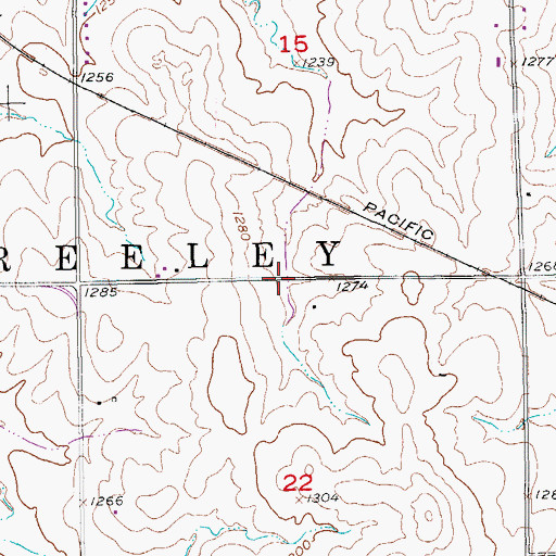 Topographic Map of Township of Greeley, KS