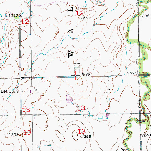 Topographic Map of Saint Pauls Church, KS