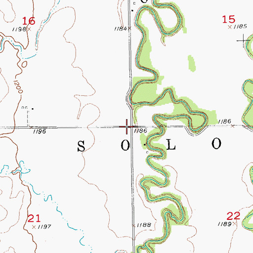 Topographic Map of Township of Solomon, KS