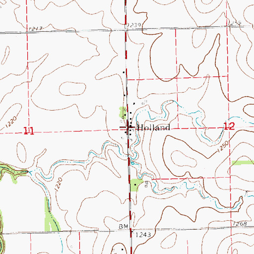 Topographic Map of Holland, KS