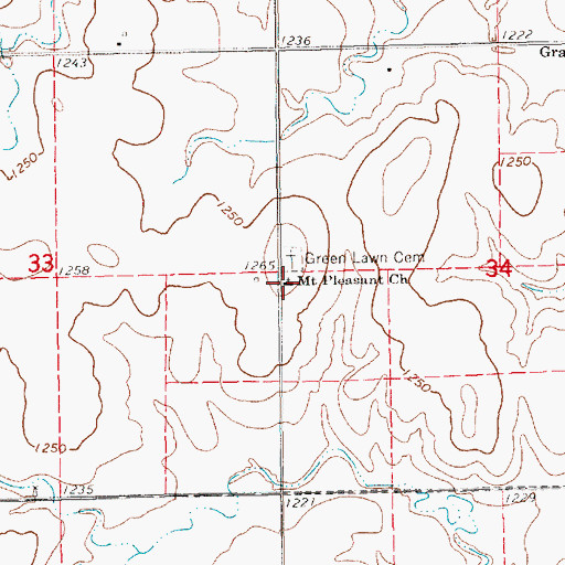Topographic Map of Mount Pleasant Evangelical Presbyterian Church, KS