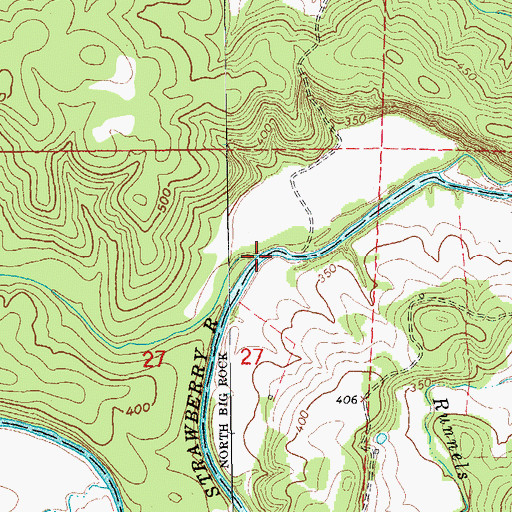 Topographic Map of Chandler Creek, AR