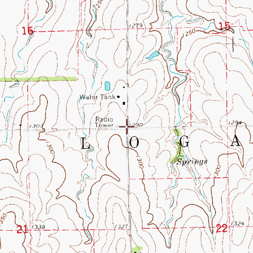 Topographic Map of Township of Logan, KS