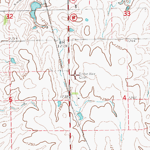 Topographic Map of Scheiller Cemetery, KS