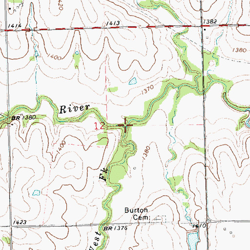 Topographic Map of West Fork Neosho River, KS