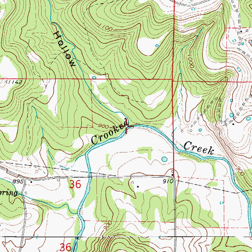 Topographic Map of Chaney Hollow, AR
