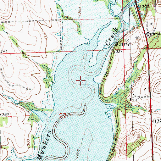 Topographic Map of Munkers Creek, KS