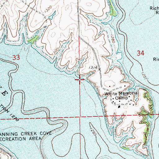 Topographic Map of Council Grove Lake, KS