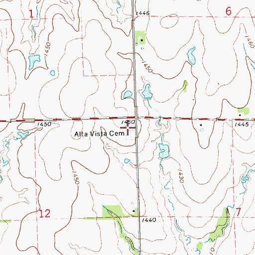 Topographic Map of Alta Vista Cemetery, KS