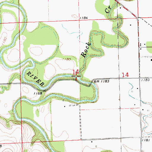 Topographic Map of Rock Creek, KS