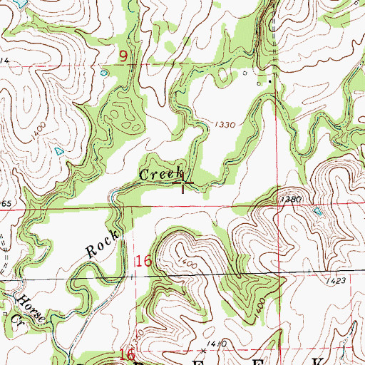 Topographic Map of West Branch Rock Creek, KS