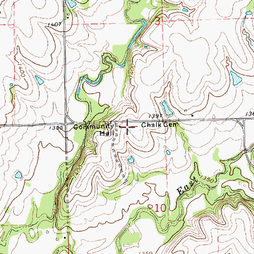 Topographic Map of Chalk Cemetery, KS