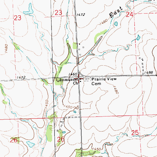 Topographic Map of Emmanuel United Methodist Church, KS